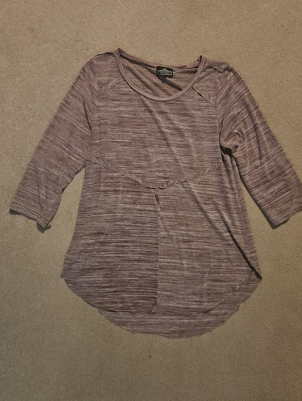 Heathered Mauve Women's 3/4 Sleeve Tunic